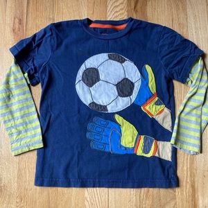 Mini Boden soccer long sleeve shirt size 5-6